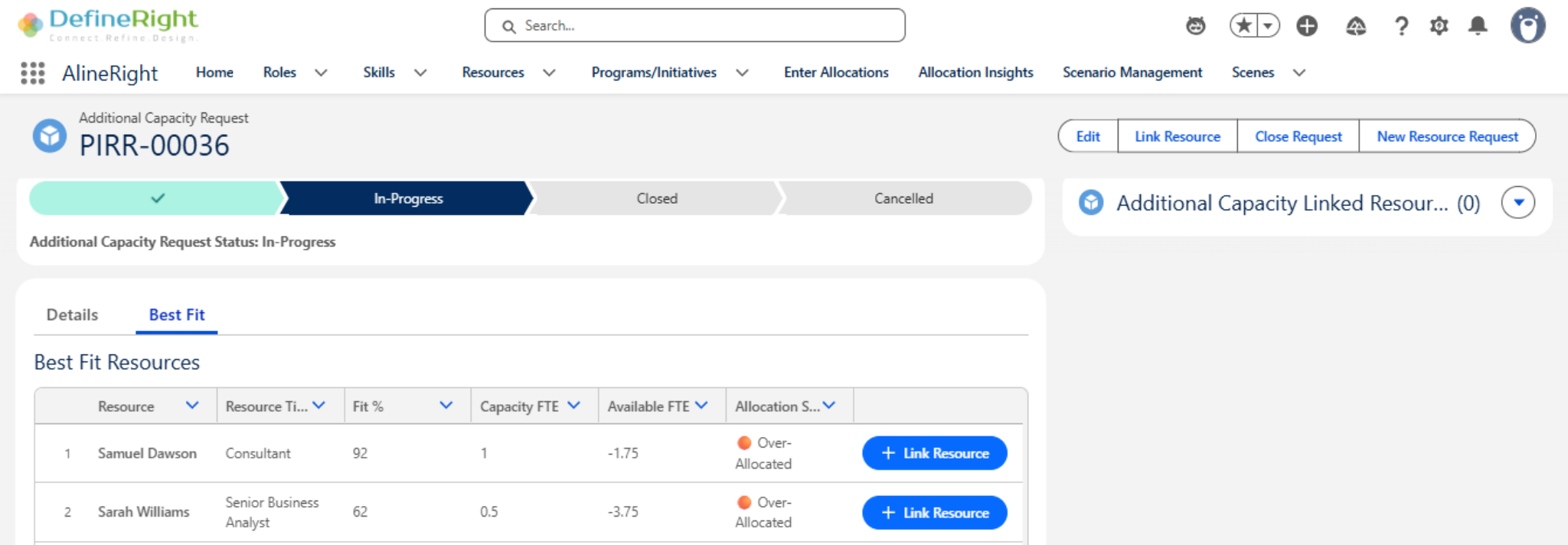 DefineRight Best Fit Resource Planning