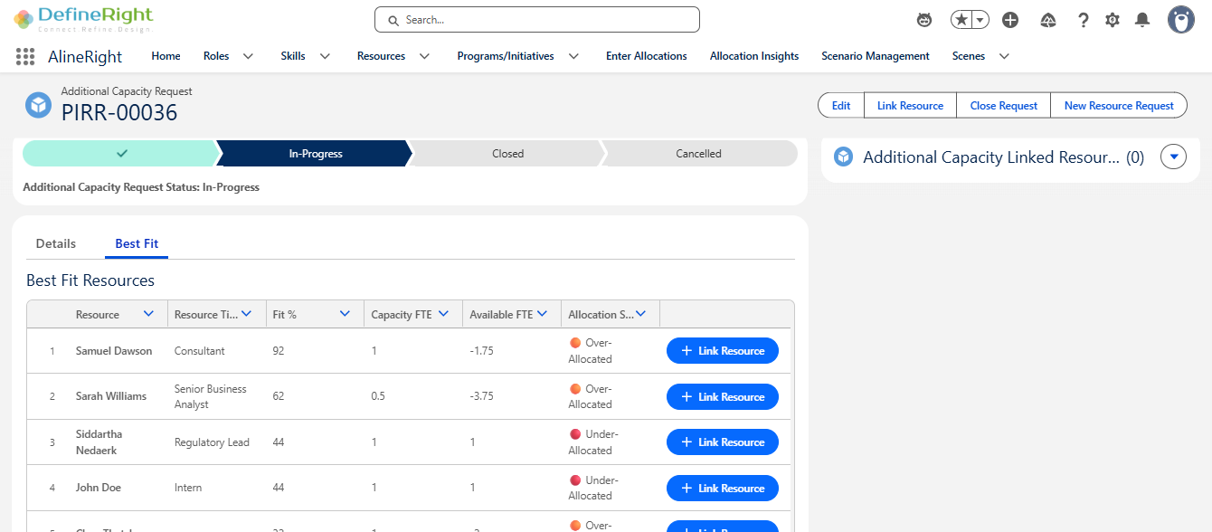 DefineRight Best Fit Resource Planning